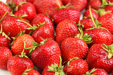 Strawberries berry background, close up