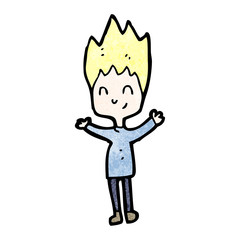 cartoon happy blond boy
