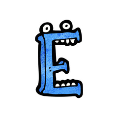 cartoon letter e