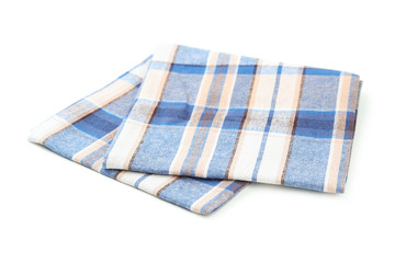 Folded napkin on white background
