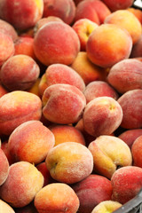 Ripe peach fruit background, close up
