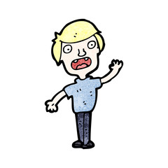 cartoon waving boy