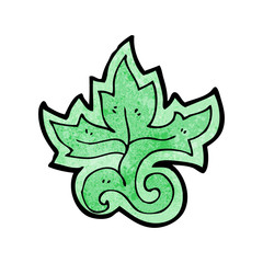 cartoon floral leaf decorative element