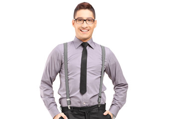 Fototapeta premium Young stylish male posing