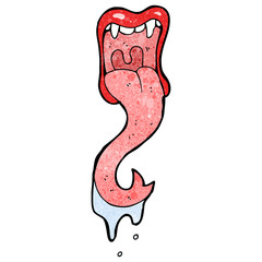 cartoon halloween mouth sticking out tongue