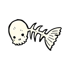 cartoon skeleton fish