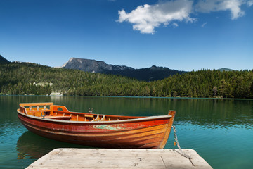 The boats on the lake