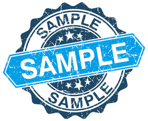Fototapeta premium sample blue round grunge stamp on white