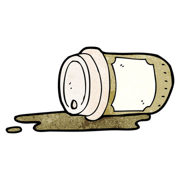 Spilled Take Out Coffee Cartoon