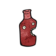cartoon red wine bottle