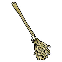 cartoon witch's broom