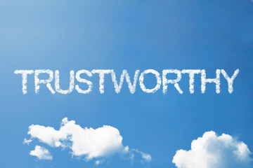 Trustworthy cloud word on sky