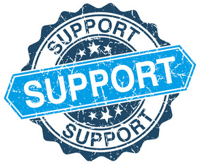 Fototapeta premium support blue round grunge stamp on white