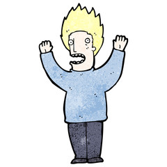 Retro cartoon with texture. Isolated on White.