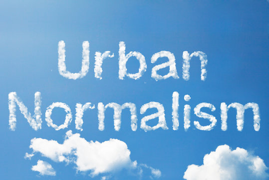 Uban normalism a cloud word on sky