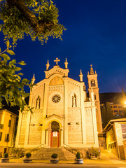 Fototapeta na wymiar Illuminated church of Castelletto