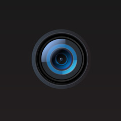 Vector camera lens illustration