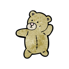 cartoon waving teddy bear