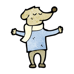 cartoon dog in clothes