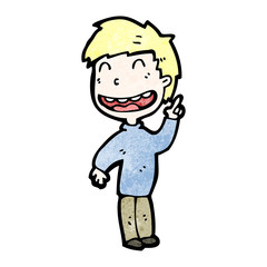 Obraz premium cartoon grinning boy