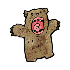 cartoon roaring bear