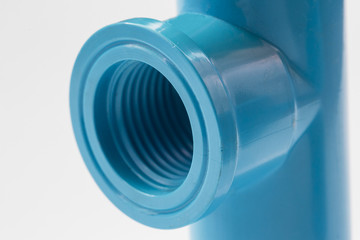 blue pvc pipe connection