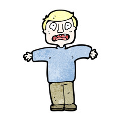 cartoon frightened man