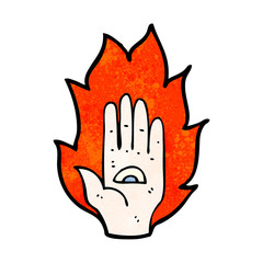 mystic hand symbol cartoon