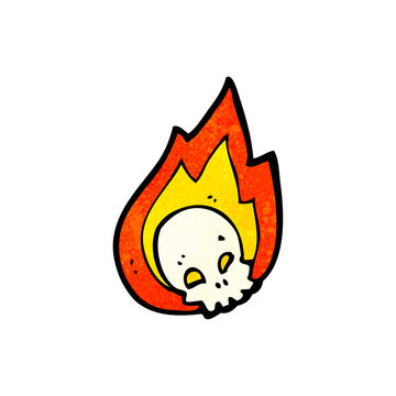 flaming skull cartoon