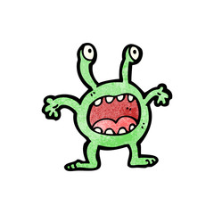 funny little alien cartoon