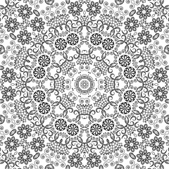 Seamless outline floral pattern