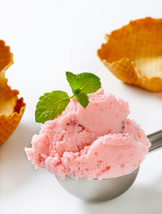 Scoop of pink ice cream