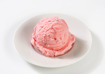 Scoop of pink ice cream