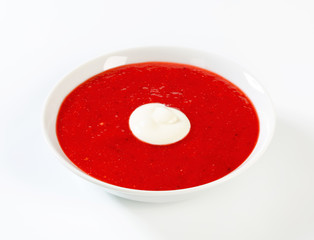 Cold strawberry soup