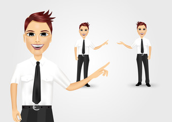 business man pointing at something