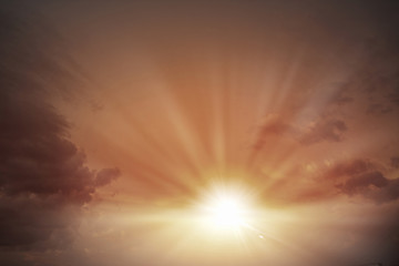 Sunrise above mountains