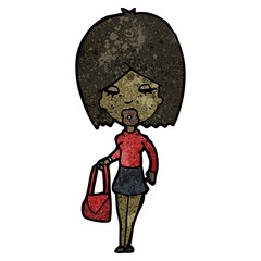 Retro cartoon with texture. Isolated on White.