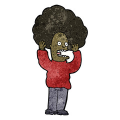 cartoon terrified man