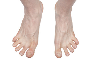 male legs isolated on white