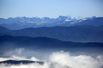 Beautiful Himalayan mountain range in Shangri-La, China