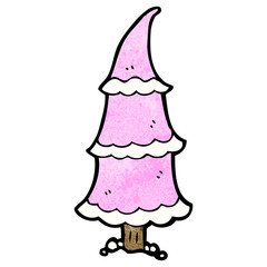 cartoon pink christmas tree