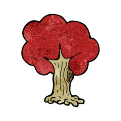 cartoon tree in fall