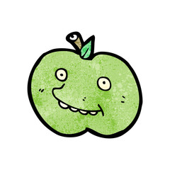 funny apple cartoon character