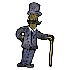 cartoon victorian man