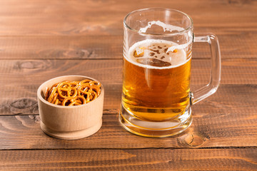 Oktoberfest Beer Mug and traditional German pretzels