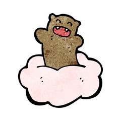 cartoon bear on cloud
