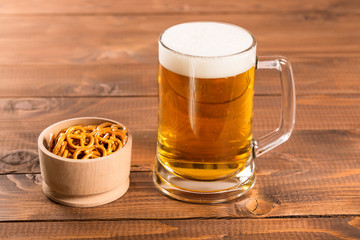 Oktoberfest Beer Mug and traditional German pretzels