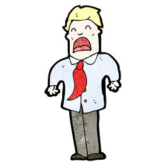 cartoon businessman shrugging shoulders