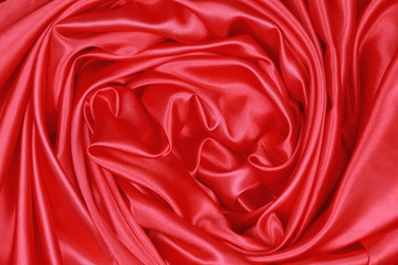 Red Silk cloth of wavy abstract background
