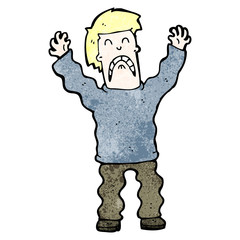 cartoon terrified man